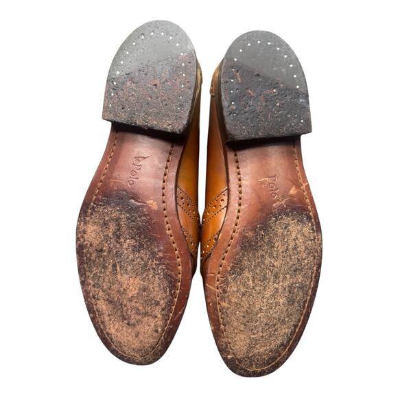 Vintage Polo Ralph Lauren Men's 7.5 E Alston Leather Penny Loafer Chestnut Brown - Picture 4 of 16